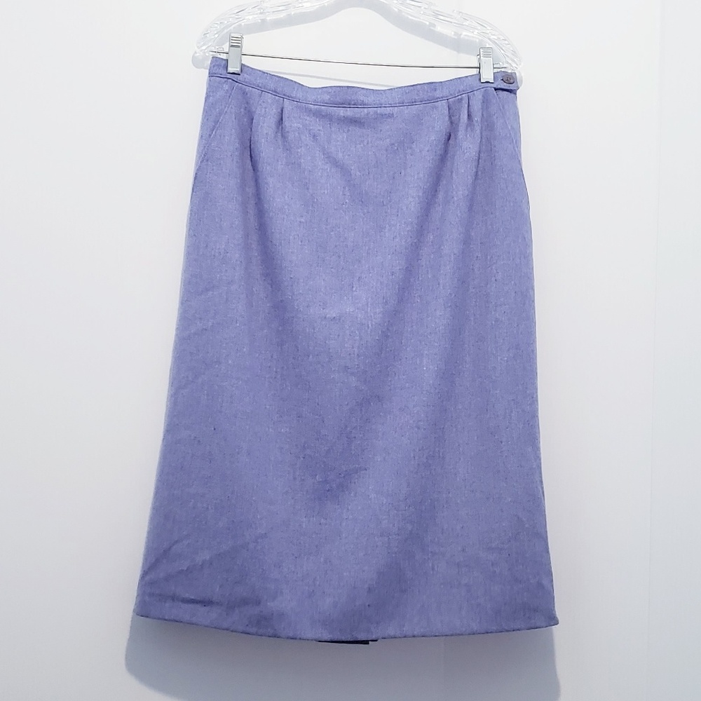 Vintage Pendleton Wool Tweed Blue A-line Skirt 14